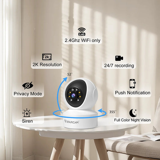 Indoor Security Camera 360° Color 2-Way Audio