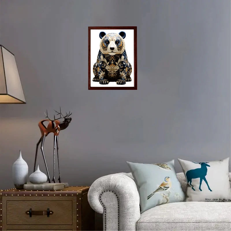 Panda Natural Wood Jigsaw Puzzle