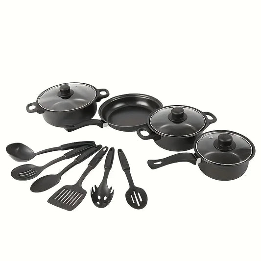Nonstick Cookware Set Black - Induction Compatible