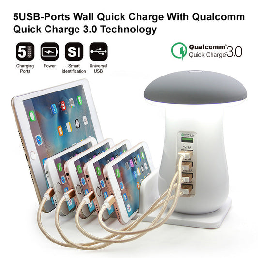 Multifunction Mushroom Lamp USB Charger