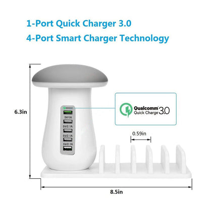 Multifunction Mushroom Lamp USB Charger
