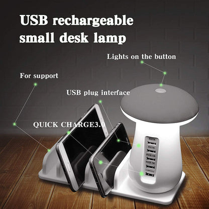 Multifunction Mushroom Lamp USB Charger