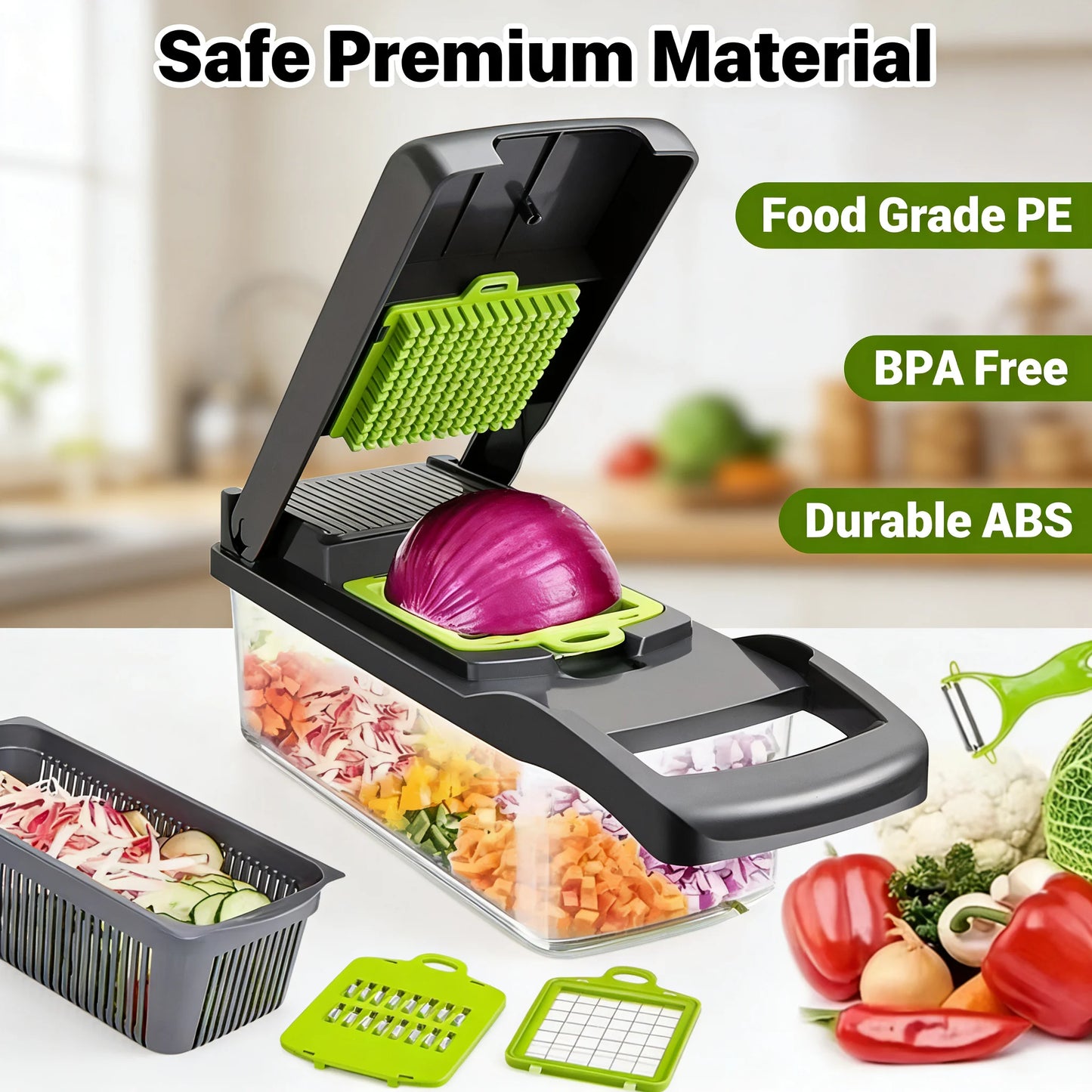 Multifunctional Vegetable Chopper Dicer Slicer Cutter