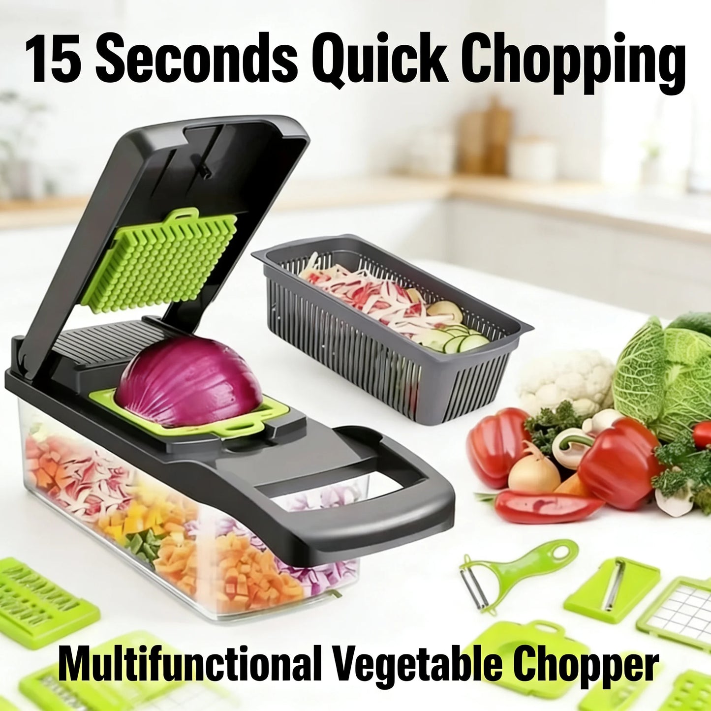Multifunctional Vegetable Chopper Dicer Slicer Cutter