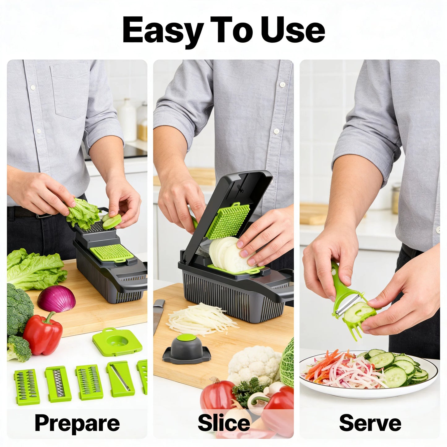 Multifunctional Vegetable Chopper Dicer Slicer Cutter