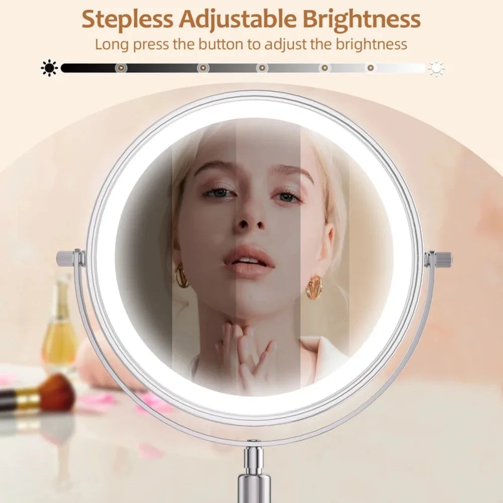 1x/10x Lighted Magnifying Tabletop Vanity Mirror