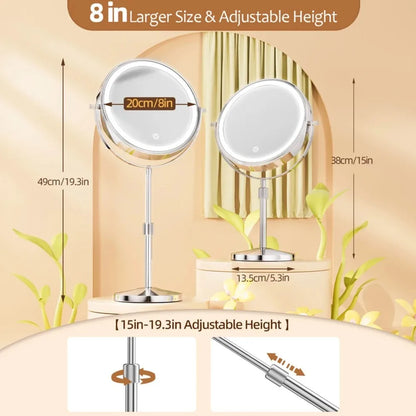 1x/10x Lighted Magnifying Tabletop Vanity Mirror