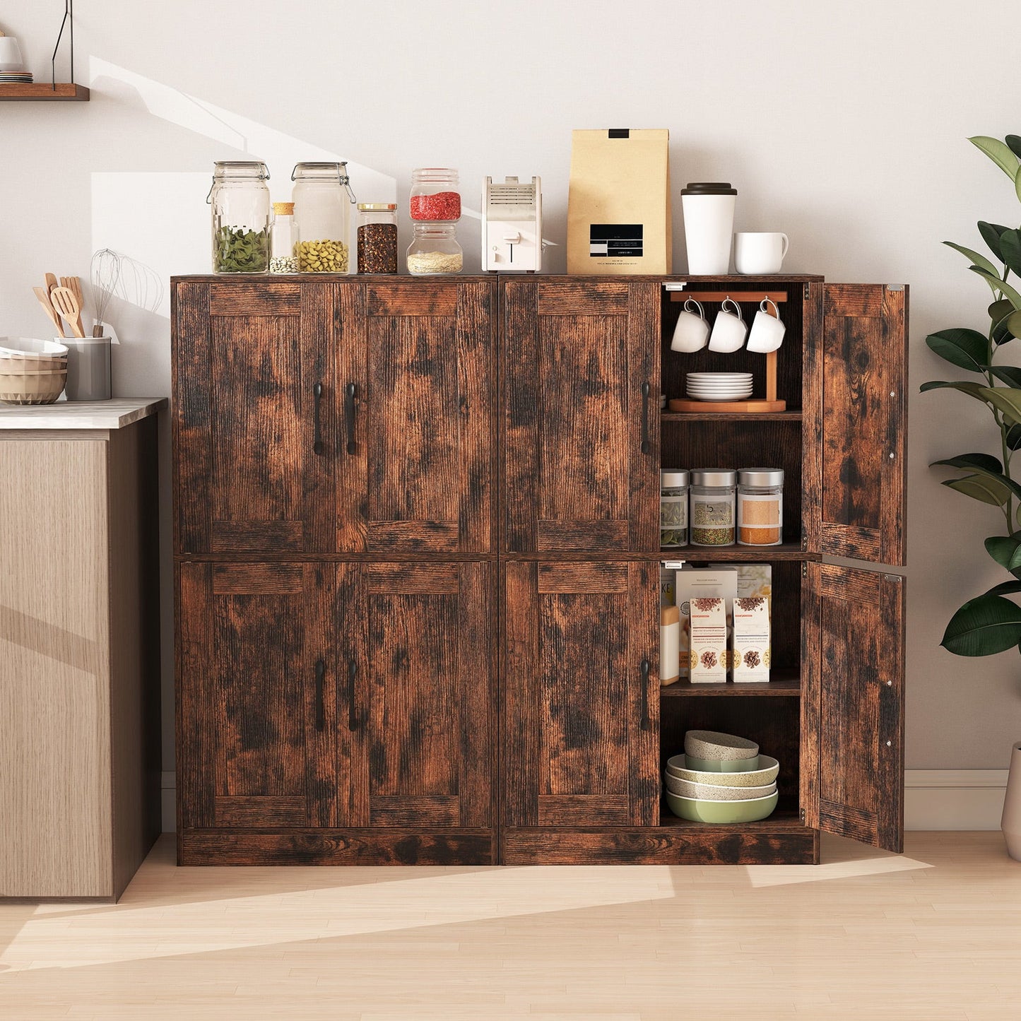 Bathroom Cabinet With Doors And Adjustable Shelves