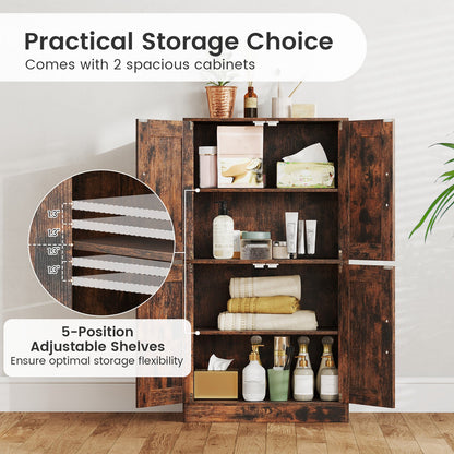 Bathroom Cabinet With Doors And Adjustable Shelves