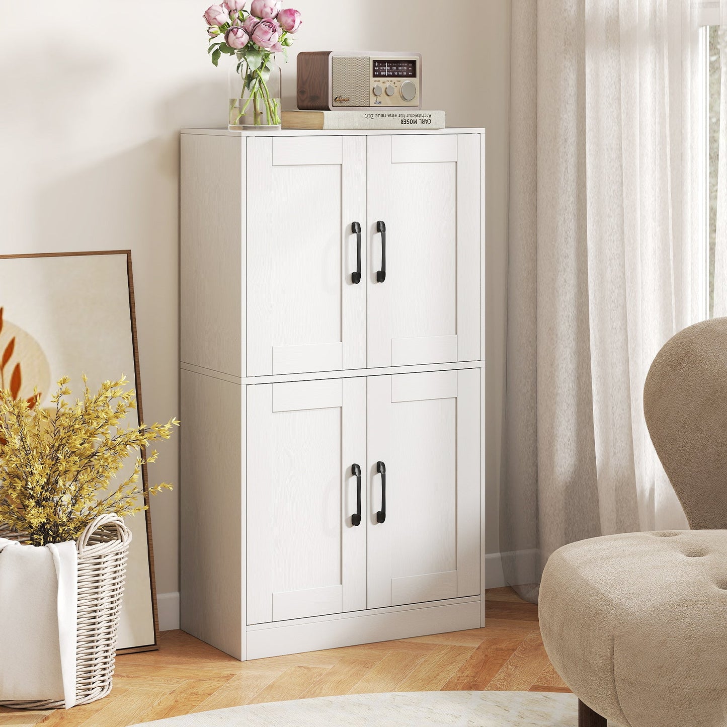 Bathroom Cabinet With Doors And Adjustable Shelves