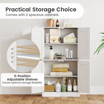 Bathroom Cabinet With Doors And Adjustable Shelves