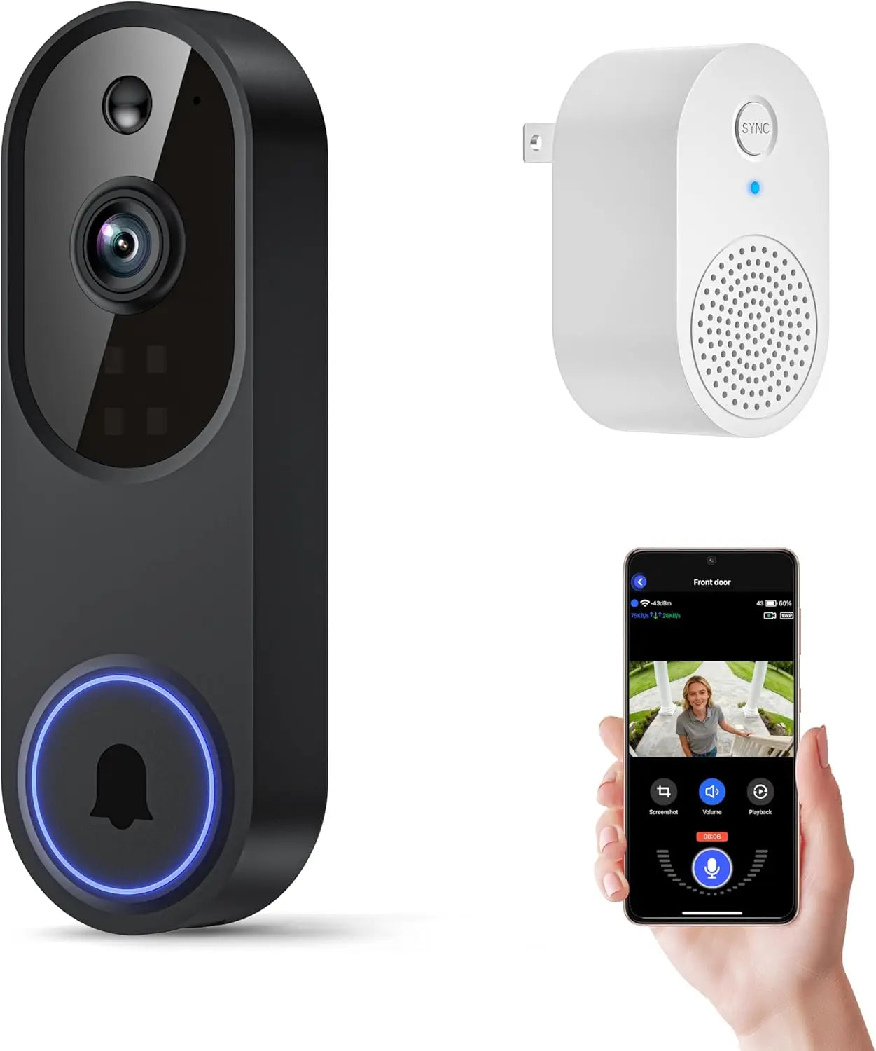 Wireless Wi-Fi Video Doorbell Camera