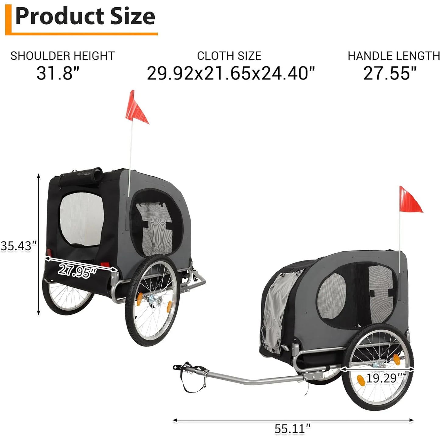 Folding Pet Cart Bicycle Carrier Bike Trailer