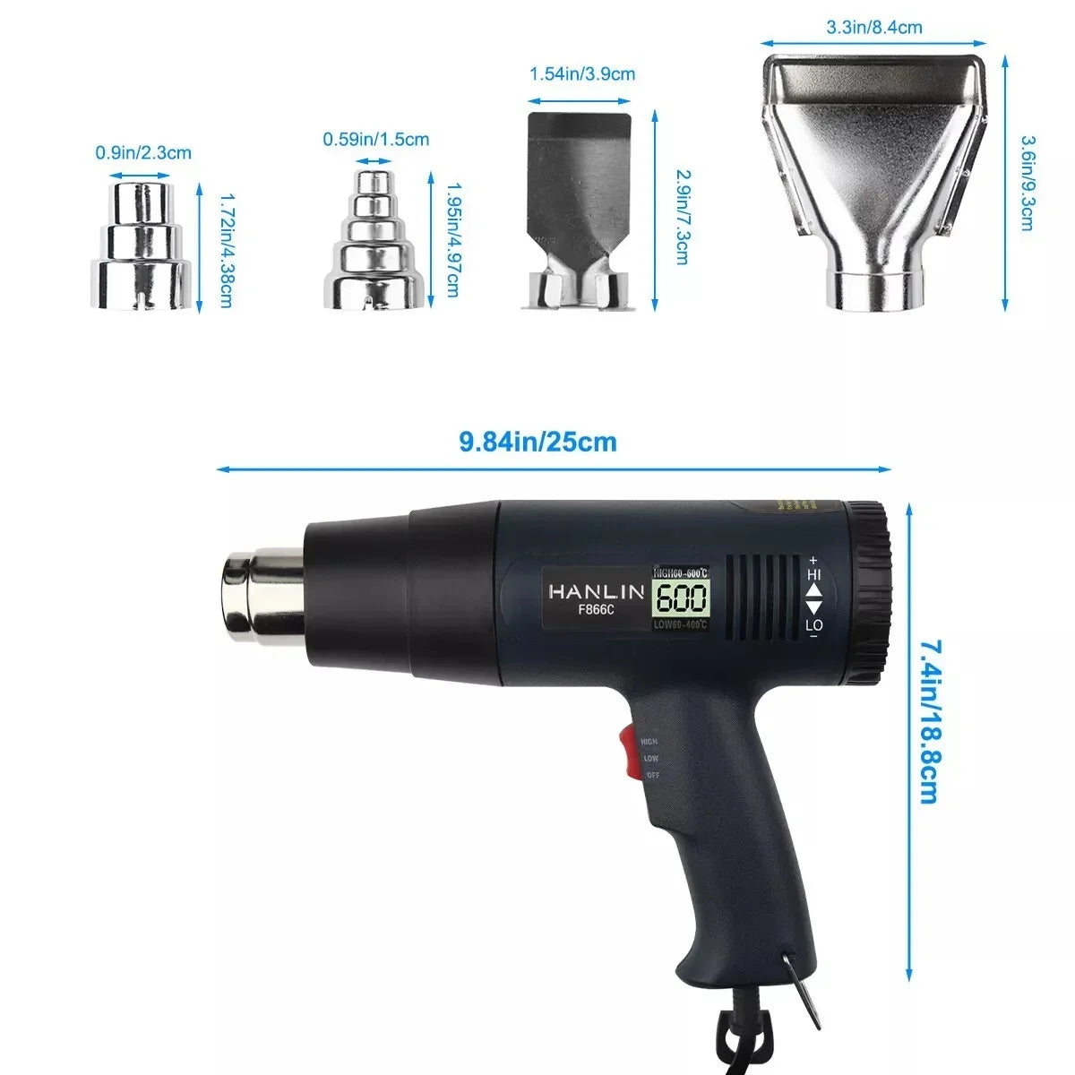 2000W Electric Heat Gun With LCD Display