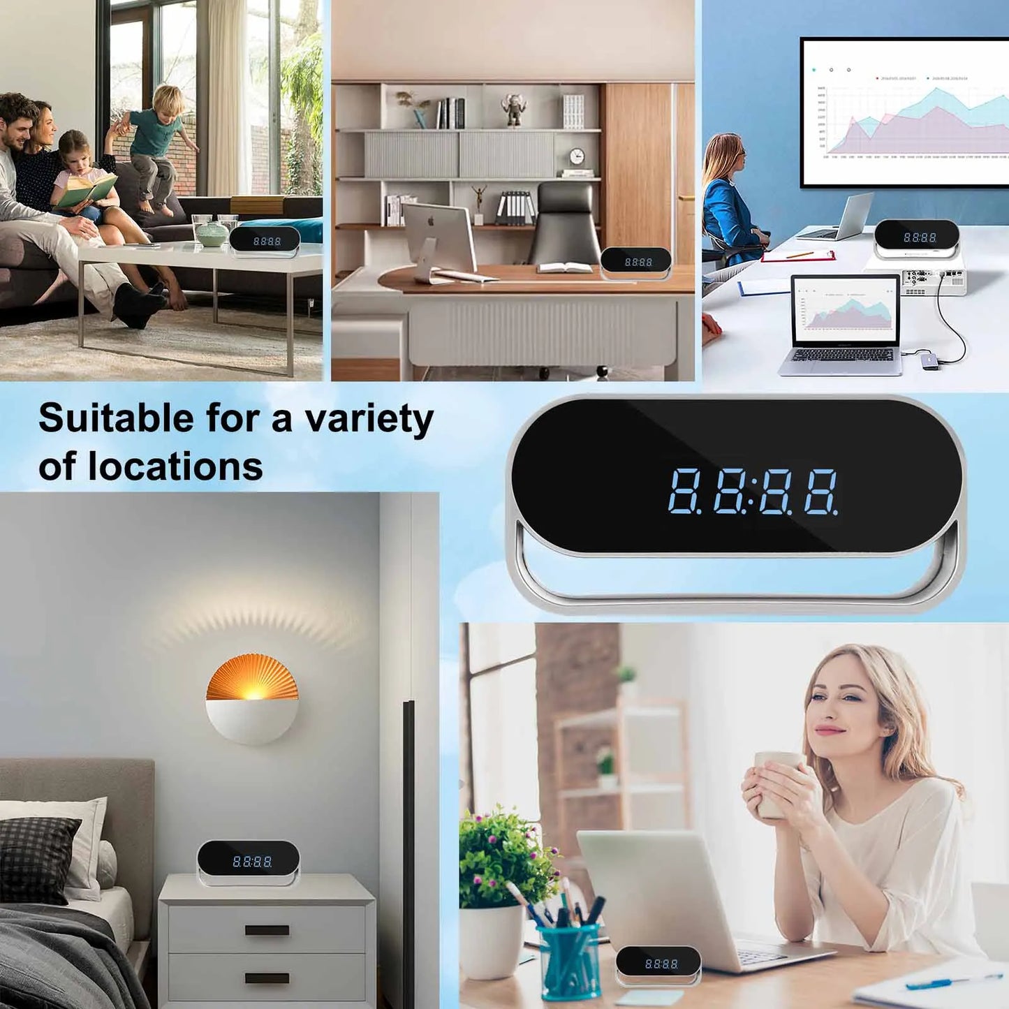 Camera Clock Covert Surveillance Camera Motion Detection
