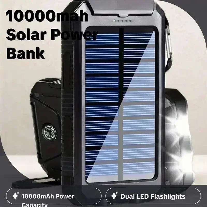 Solar Power Bank Fast Charge Flashlight