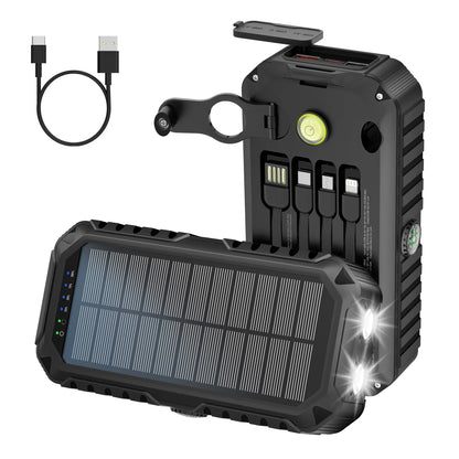 Solar Power Bank Built-in Flashlight Charger