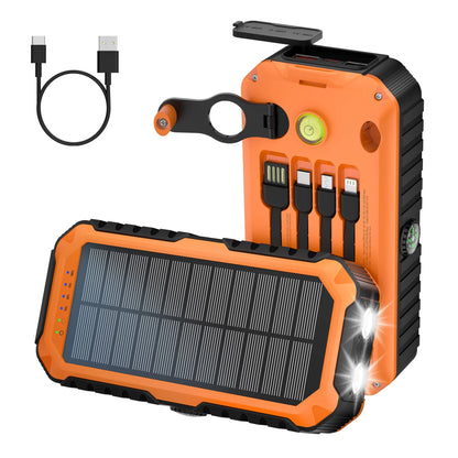 Solar Power Bank Built-in Flashlight Charger