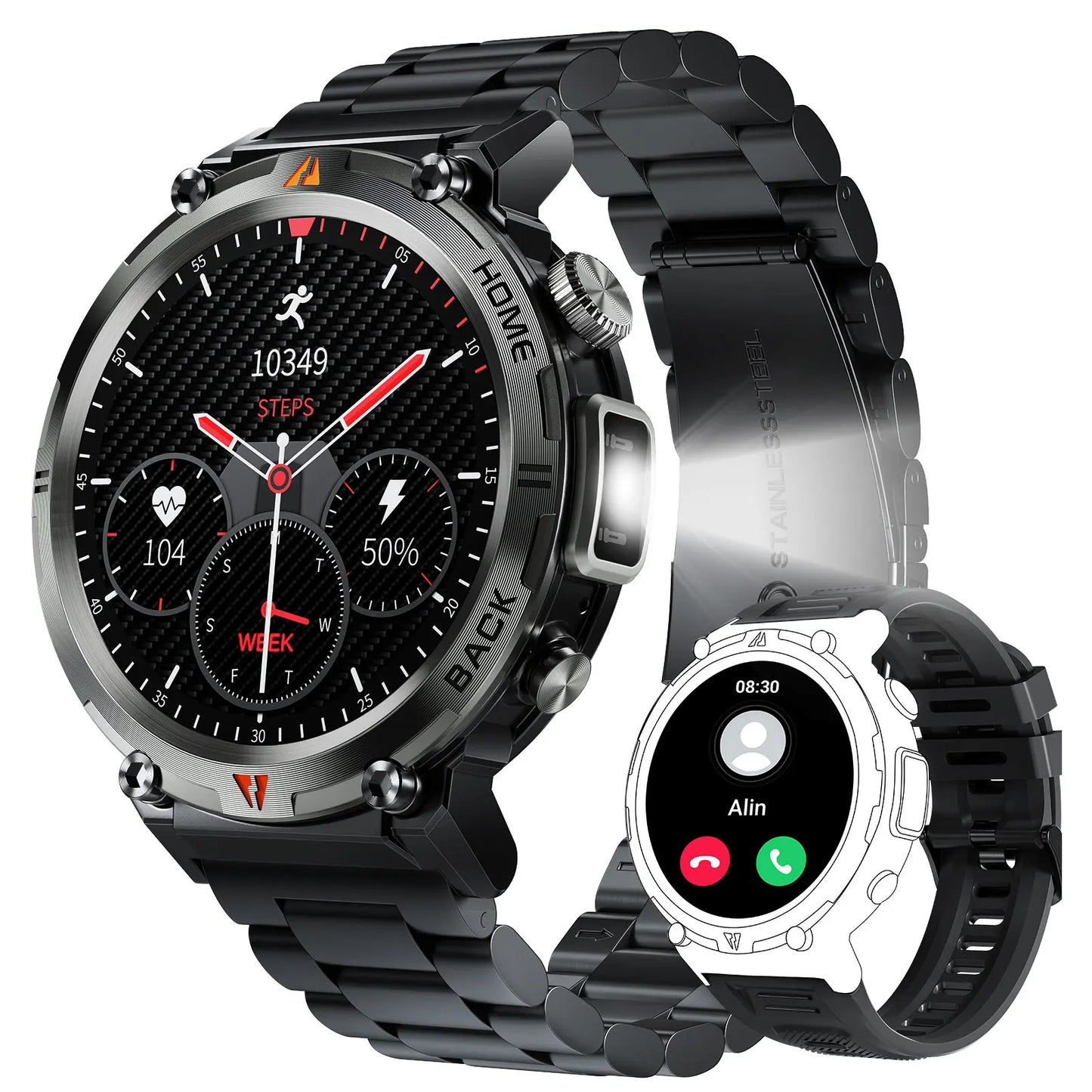 Bluetooth Smartwatch Touch Screen Health Monitor