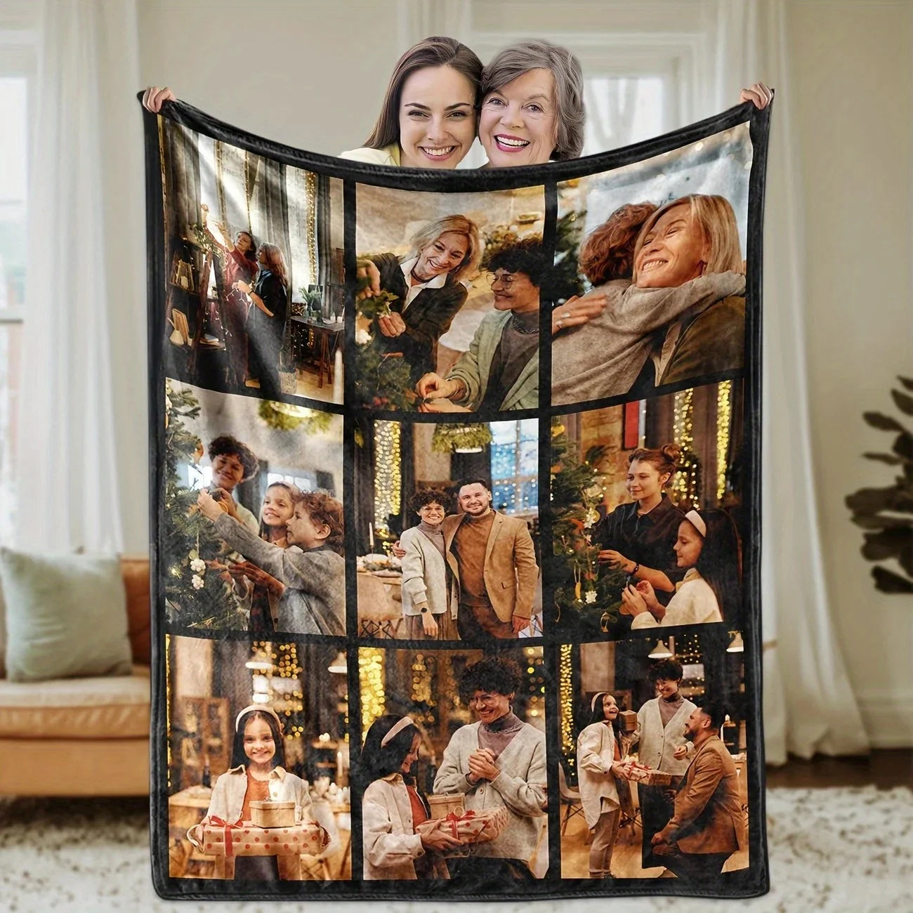 Personalized 9-Photo Fleece Blanket - Custom