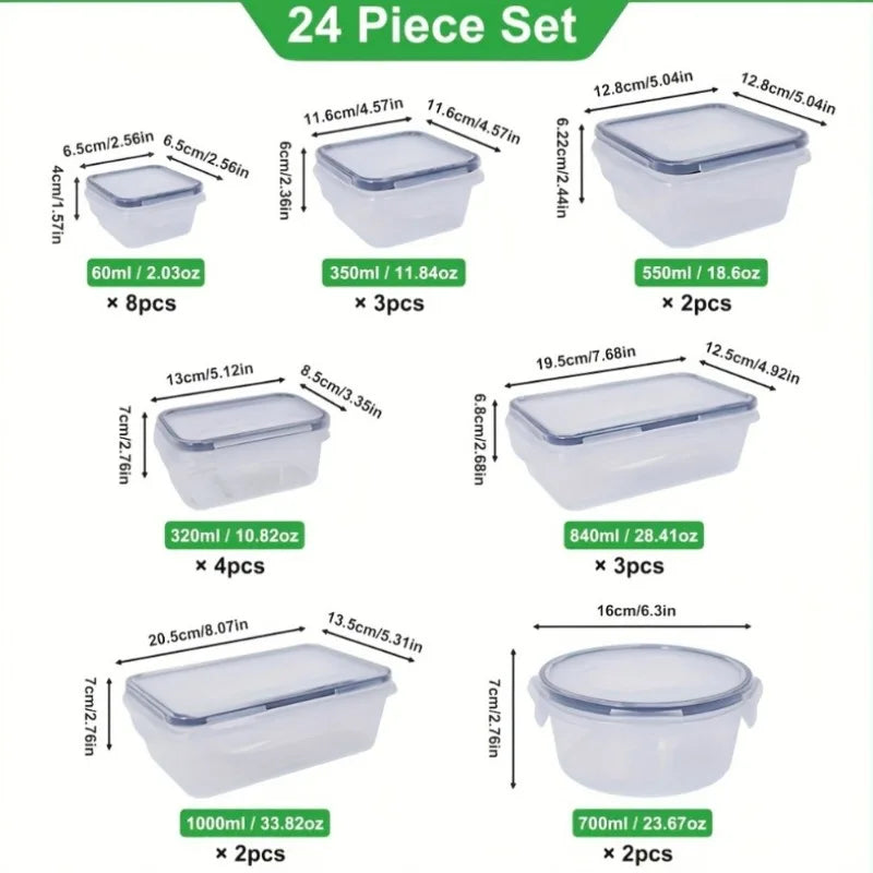 BPA-Free Food Storage Set - 24 Airtight Containers