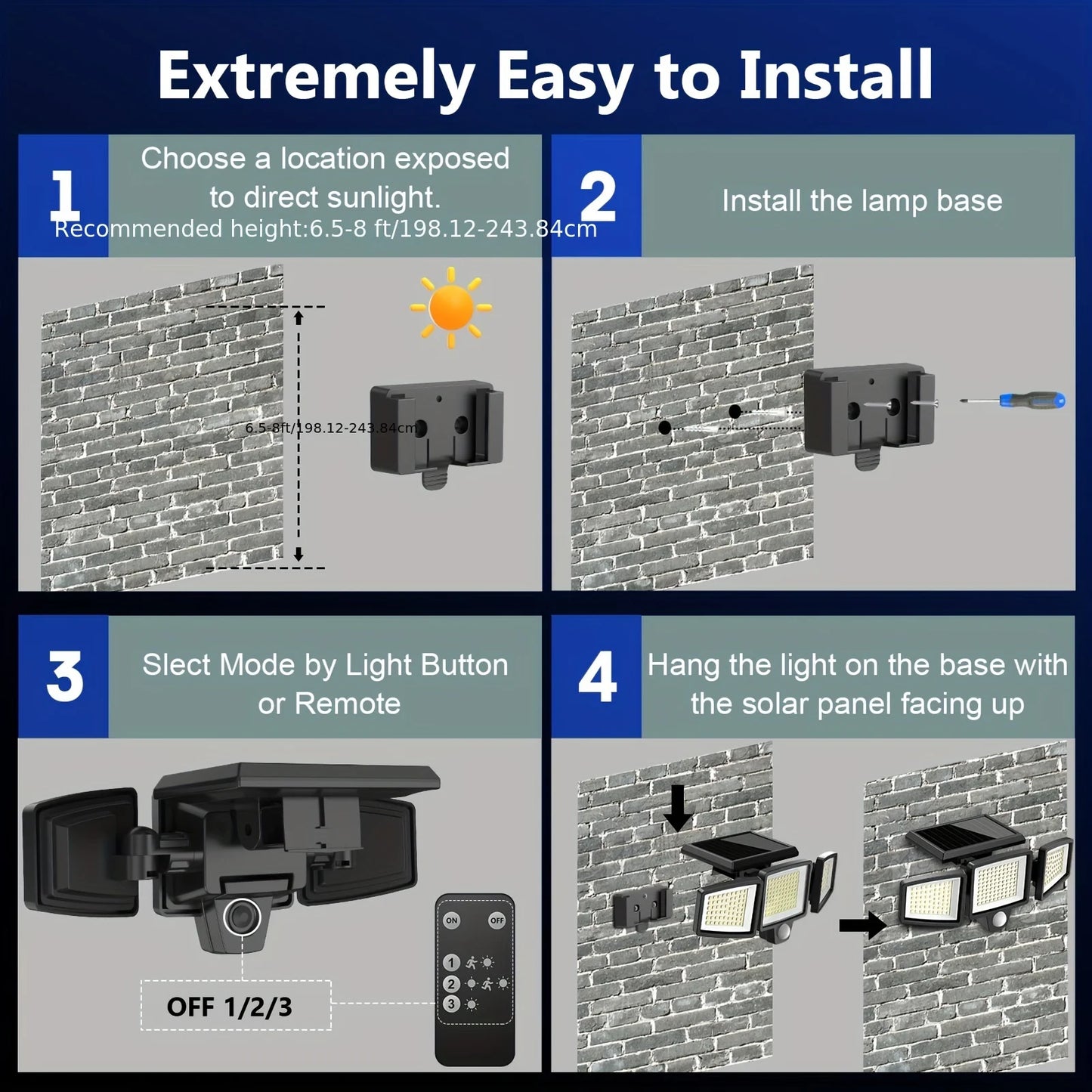 Solar Outdoor Motion Sensor Security Light