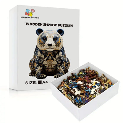 Panda Natural Wood Jigsaw Puzzle