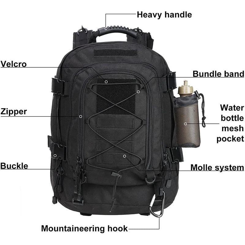 60L Military Tactical Backpack Army