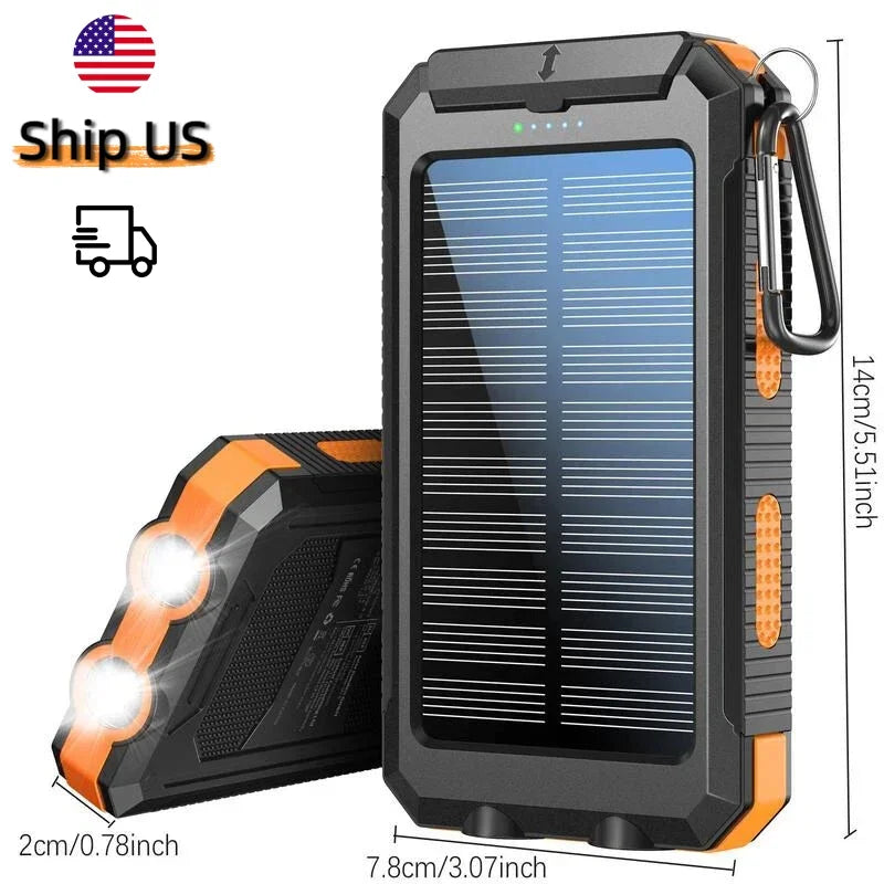Solar Power Bank Fast Charge Flashlight