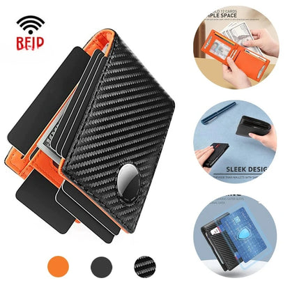Wallets Carbon Fiber Leather Men Card Holder