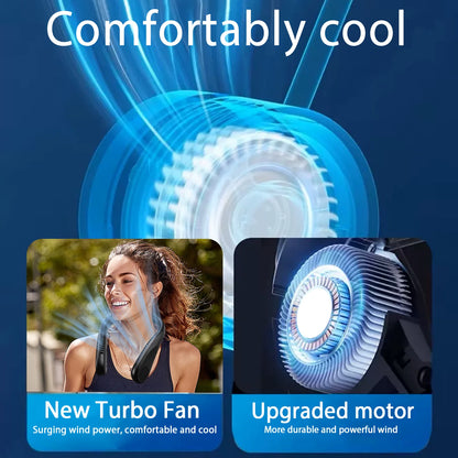 Portable Neck Fan, Rechargeable with 4 Speeds