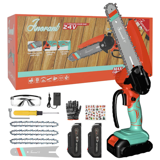 Mini Chainsaw Cordless Electric with 2 Batteries