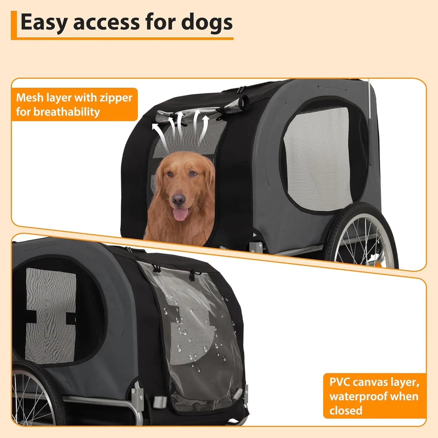 Folding Pet Cart Bicycle Carrier Bike Trailer