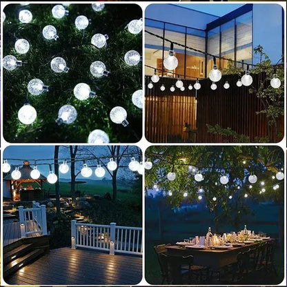 Solar String Lights Outdoor Crystal Fairy Light
