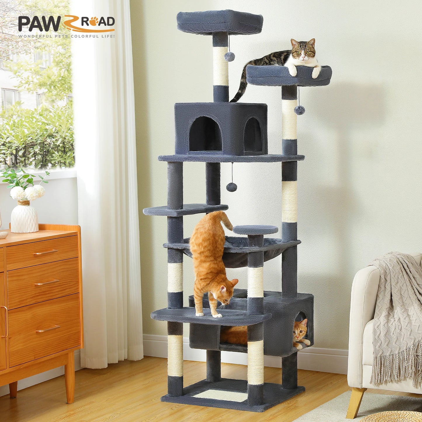 Cat Tree Tower Indoor Scratching Posts Spacious