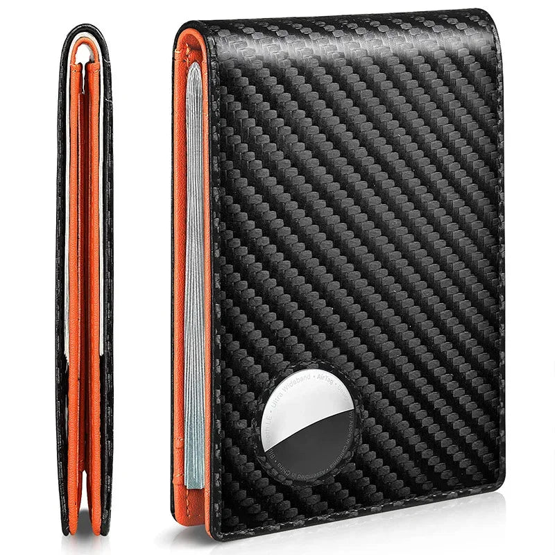 Wallets Carbon Fiber Leather Men Card Holder
