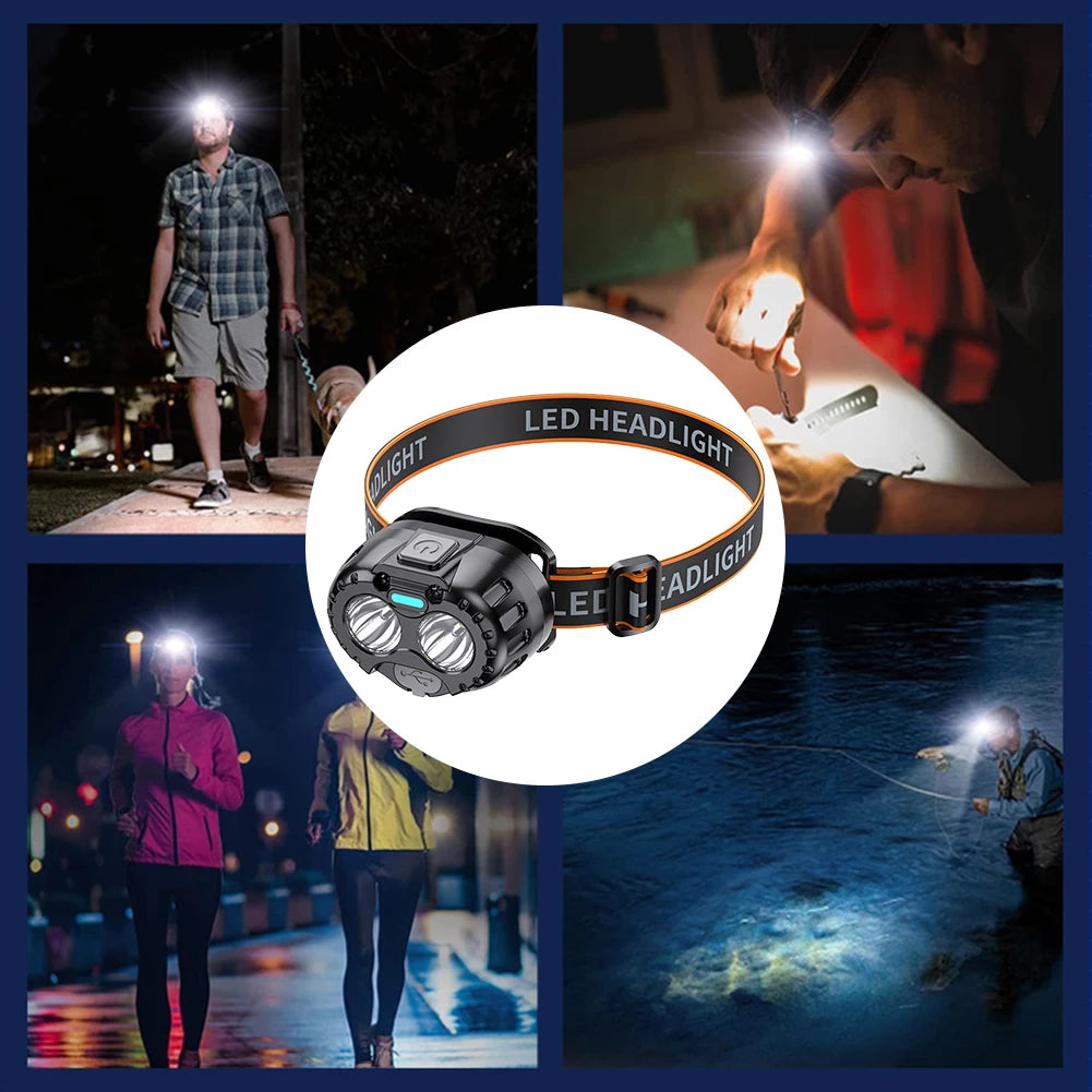 Powerful LED Headlamp Motion Sensor Flashlight