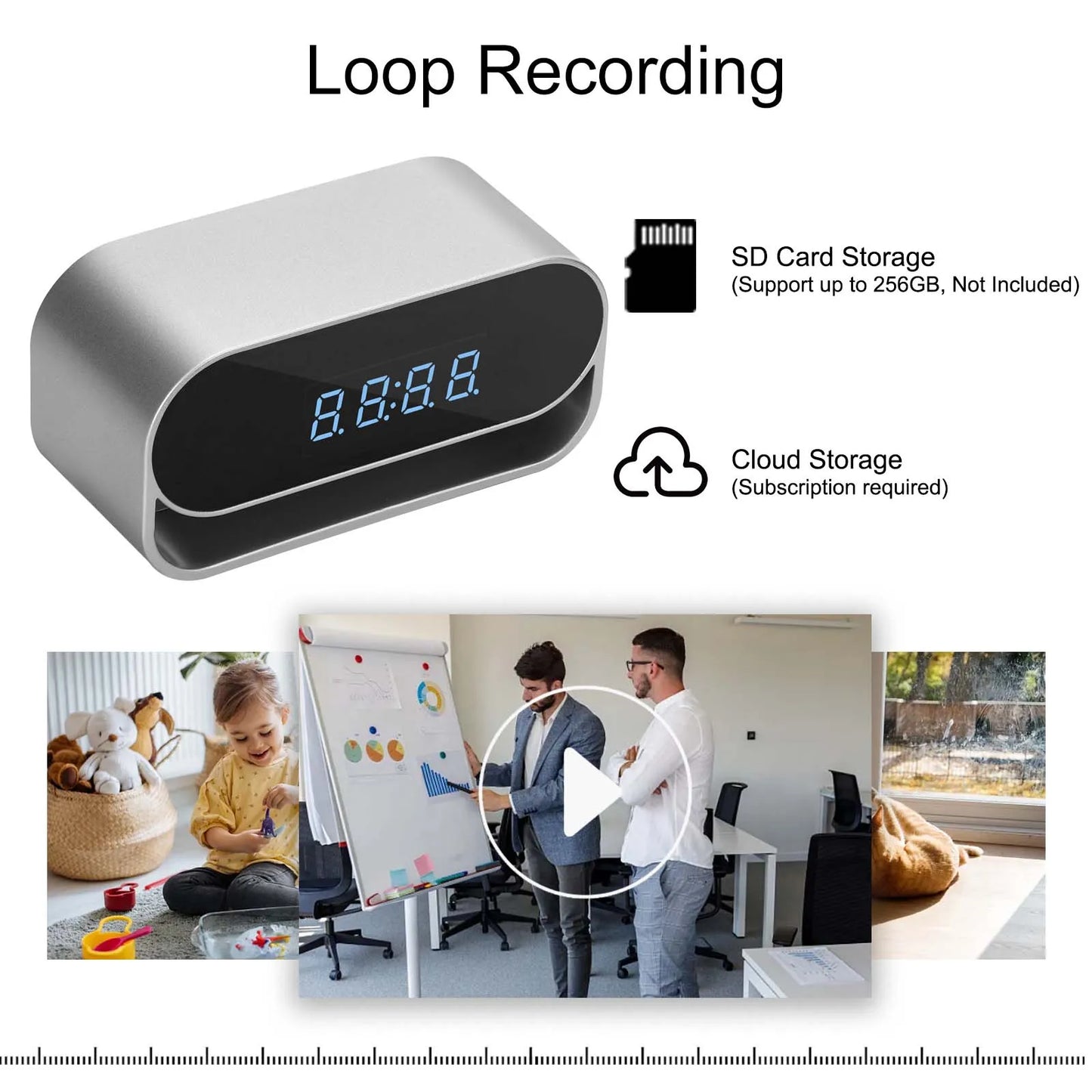 Camera Clock Covert Surveillance Camera Motion Detection