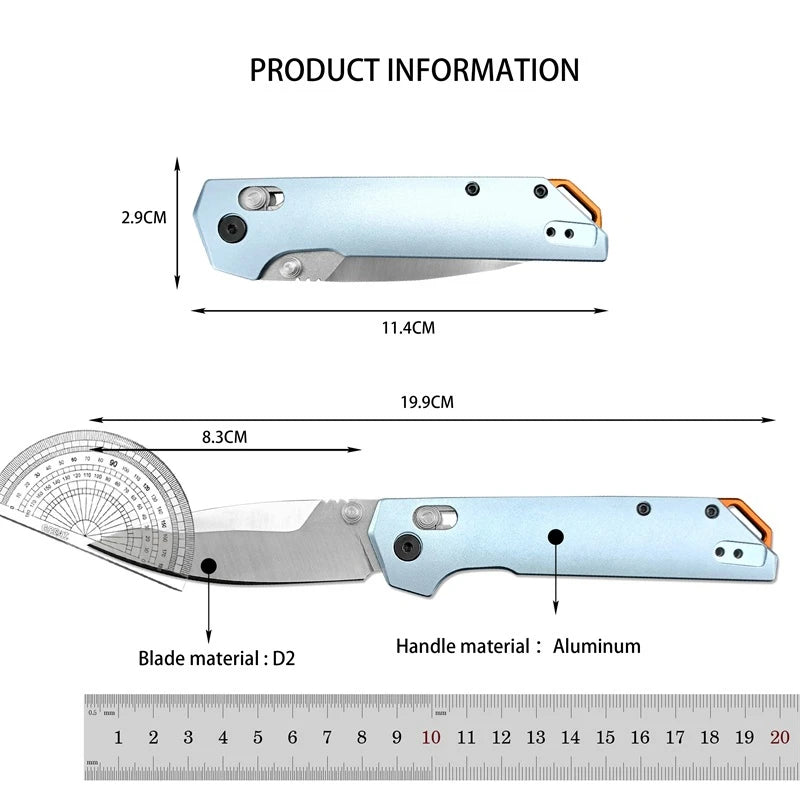Aluminum Folding Knife with D2 Steel Blade