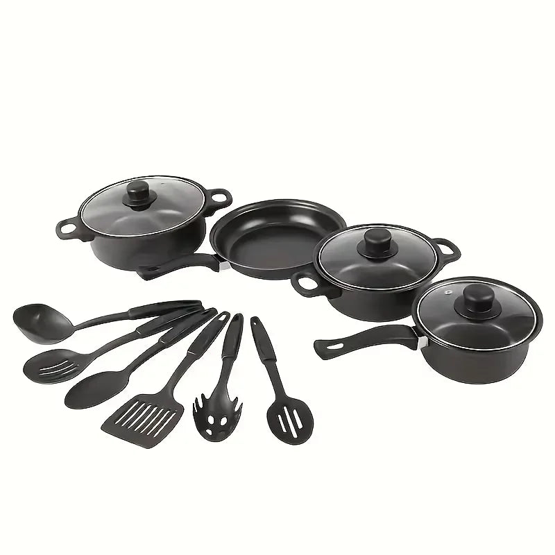 Nonstick Cookware Set Black - Induction Compatible