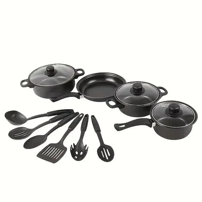 Nonstick Cookware Set Black - Induction Compatible