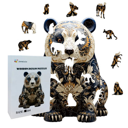 Panda Natural Wood Jigsaw Puzzle