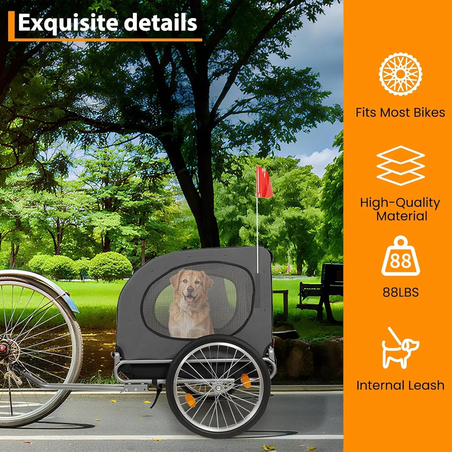 Folding Pet Cart Bicycle Carrier Bike Trailer