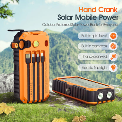 Solar Power Bank Built-in Flashlight Charger