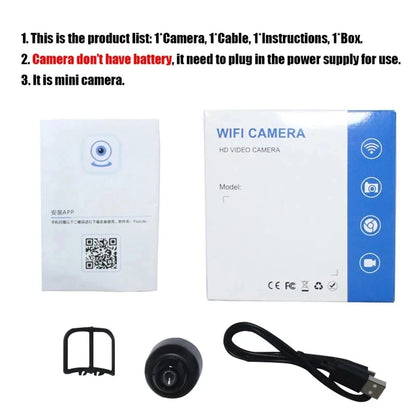 Mini WiFi Camera with Night Vision - Wireless Security