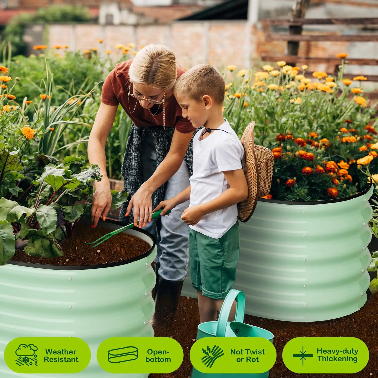 2-Pack Galvanized Steel Raised Garden Bed