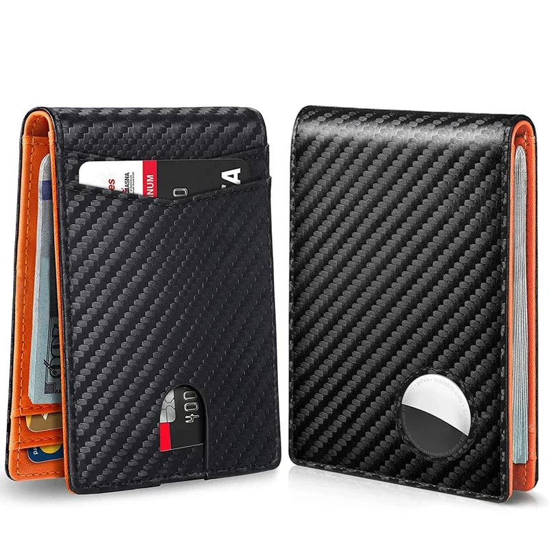 Wallets Carbon Fiber Leather Men Card Holder
