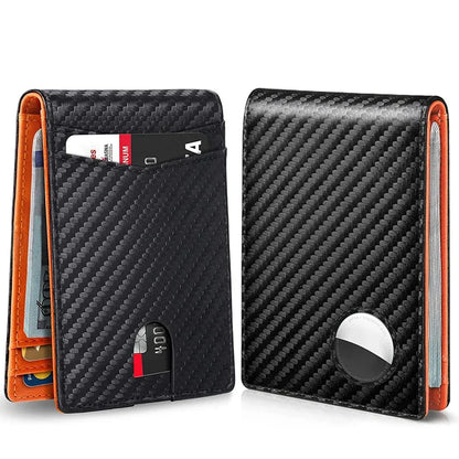 Wallets Carbon Fiber Leather Men Card Holder