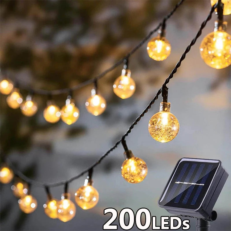 Solar String Lights Outdoor Crystal Fairy Light
