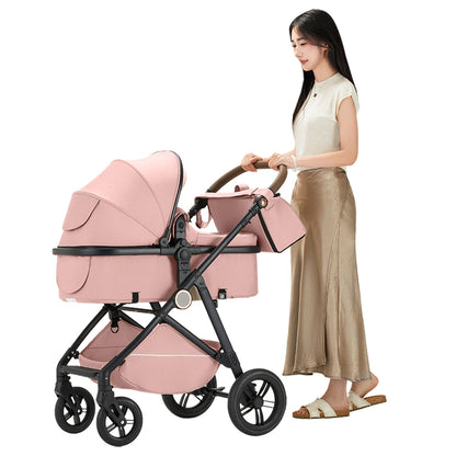 2 in 1 Baby Stroller Foldable  Adjustable Canopy